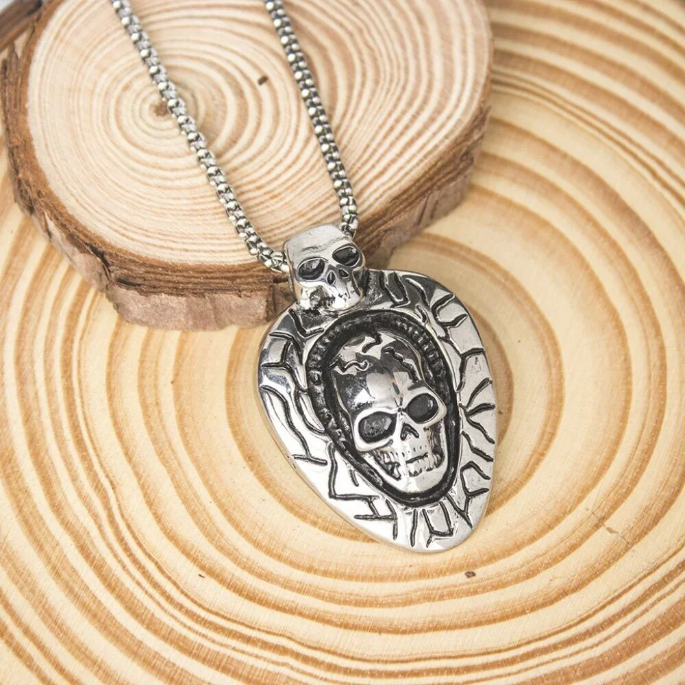Retro Punk Gothic Skull Necklace for Men, BL55590012